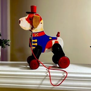 VTG Fisher Price Pull-Along Wooden Dog